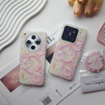 原创芭蕾小羊磁吸亮面壳手机保护壳防摔oppofindx8小米15vivox200