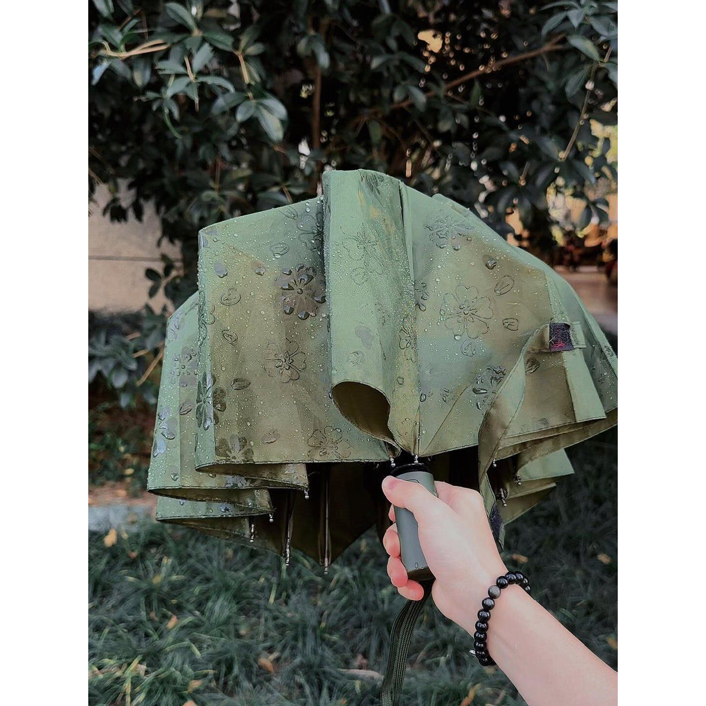 创意遇水开花雨伞便携式折叠自动晴雨伞女生高颜值上学专用雨伞