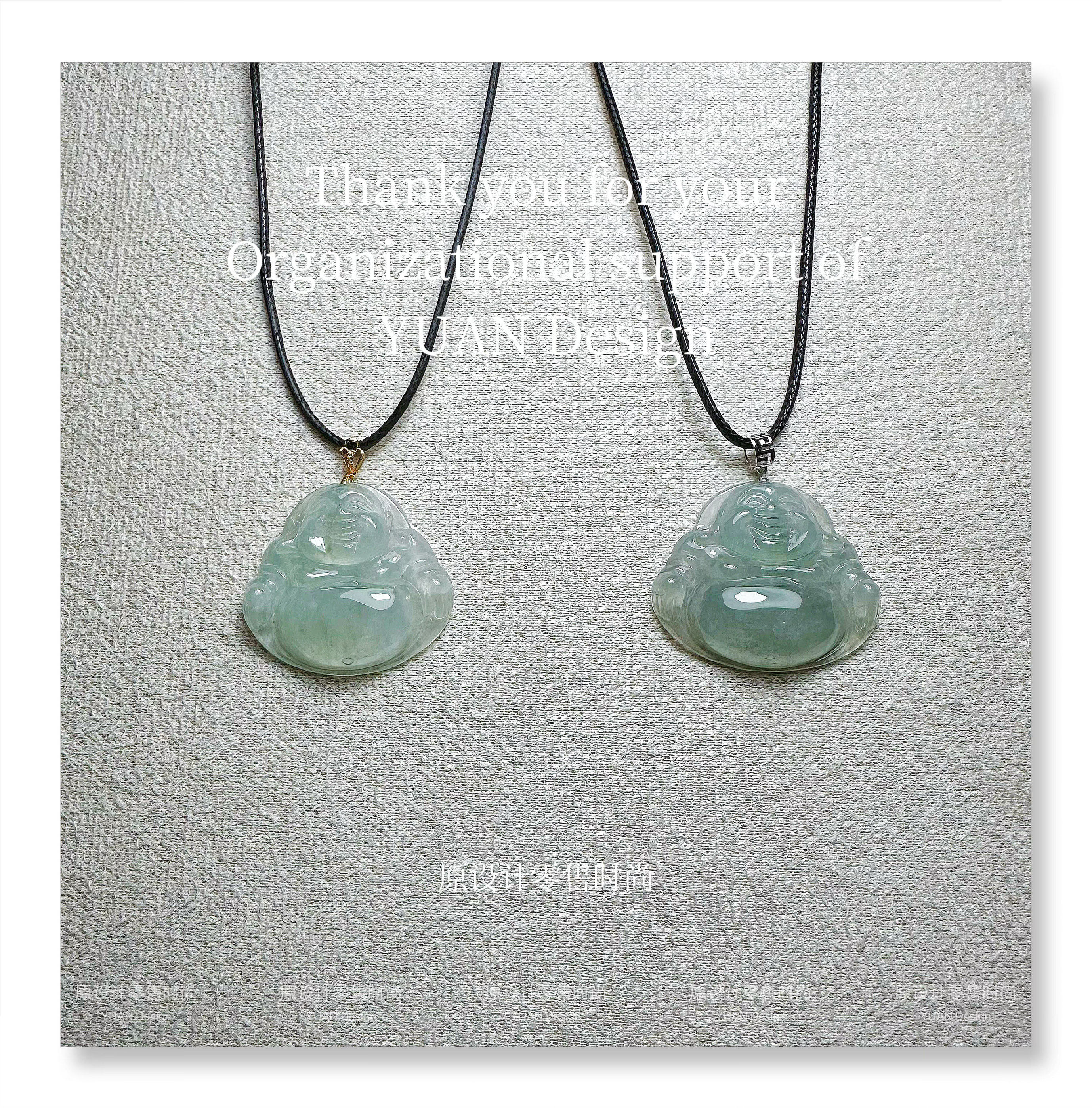 苹果绿冰佛公天然A货翡翠吊坠男女大号弥勒佛玉吊坠18k金扣头证书