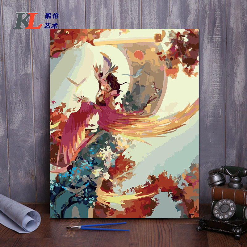 diy卡通动漫古风手绘填色装饰画