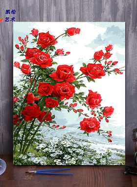 diy人物风景花卉减压装饰画定制