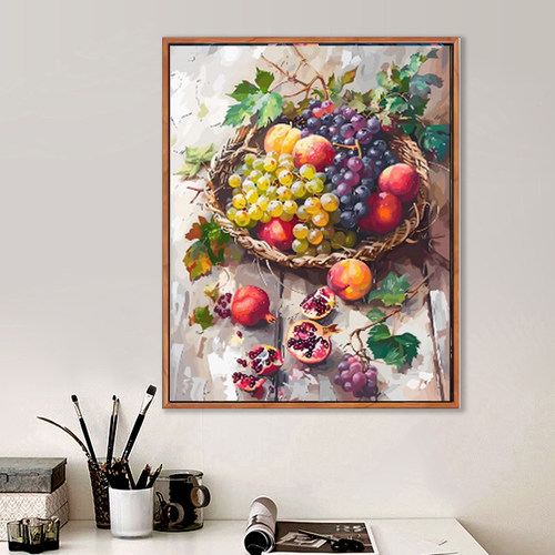 新款diy数字油画 水果花卉静物欧式手工绘填色填充装饰油彩画包邮