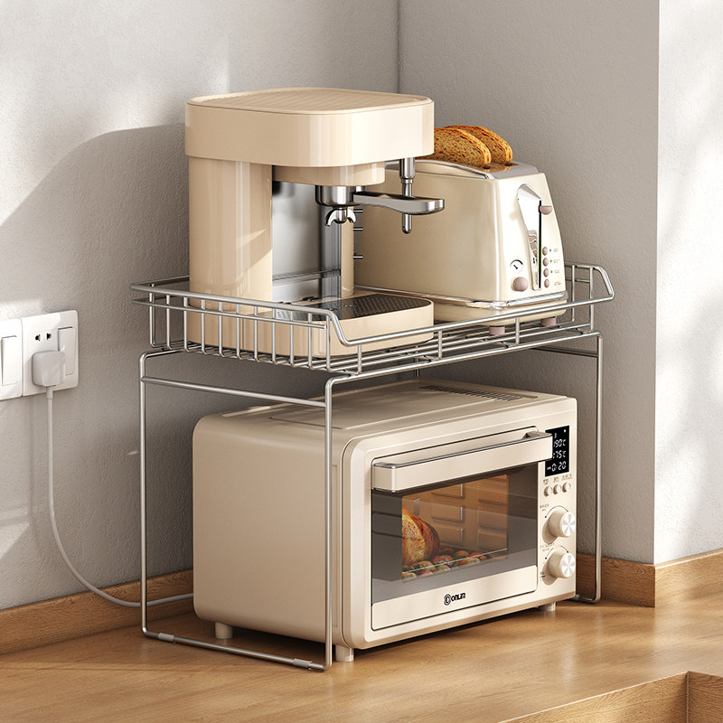 304不锈钢厨房收纳架水杯水壶咖啡机零食橱柜分隔储物双层置物架,厨房/烹饪用具,厨房置物架/置物柜/角架,淘宝优惠券,粉丝福利购,淘宝优惠卷