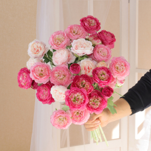 饰欧式 仿真露莲花假花绢花客厅家居装 饰花婚庆插花结婚摆设美陈装