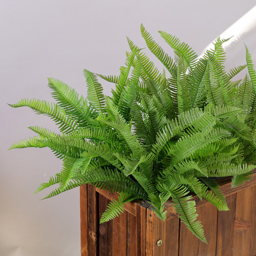 仿真草绿植花箱插花户外花坛假草装饰波斯叶栅栏花艺塑料花草多款 - 封面