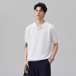 新款 纯色短袖 2026夏季 男款 简约老钱风针织休闲翻领上衣 polo衫
