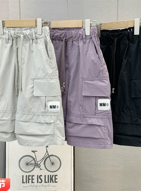 大E小e童装 儿童韩版工装裤2025夏款中大童百搭时尚五分裤潮66832