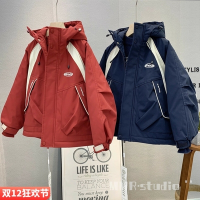 大E小e童装中大童夹棉连帽外套潮