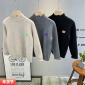 卡芙恰恰品牌童装 2228 针织打底衫 2025年冬款 中大童一体绒毛衣韩版