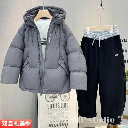 布芮欧童装儿童韩版连帽羽绒服潮