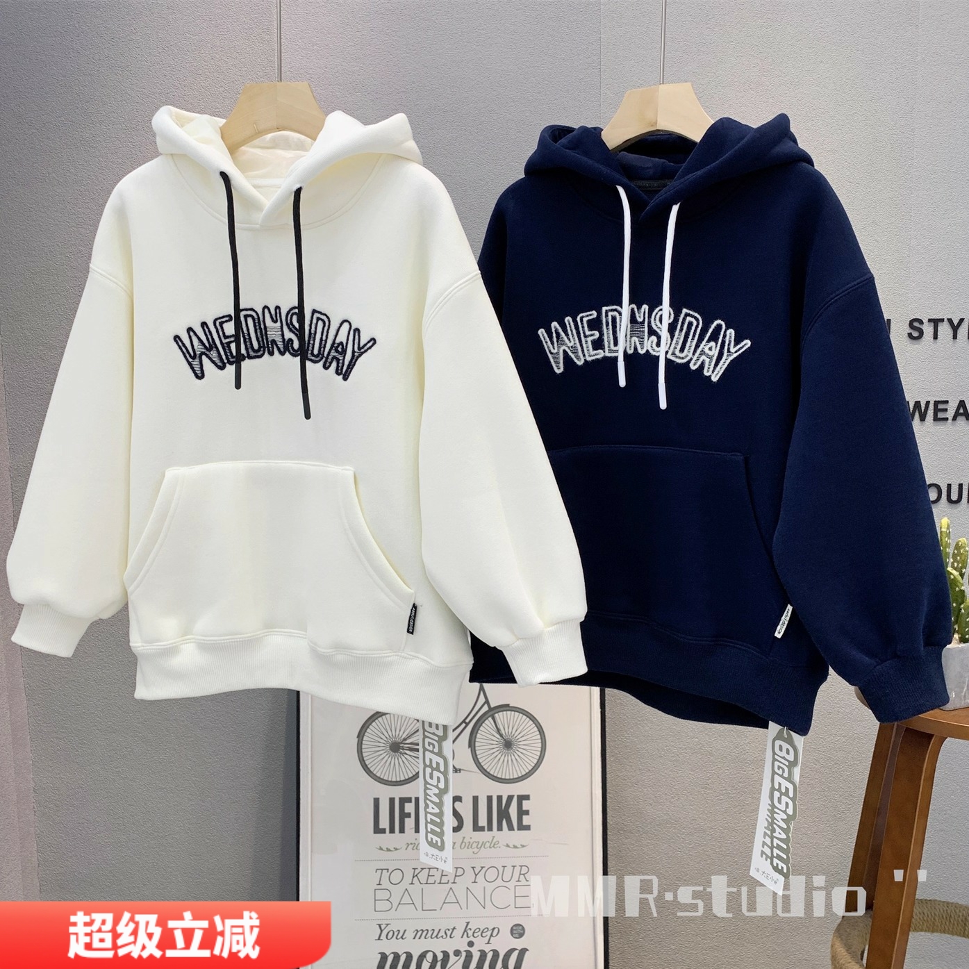 大E小e童装男女童连帽加绒卫衣