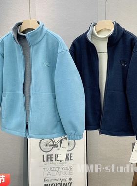 牛哆哆童装 儿童摇粒绒外套2025冬款男女童加绒立领拉链衫潮55536