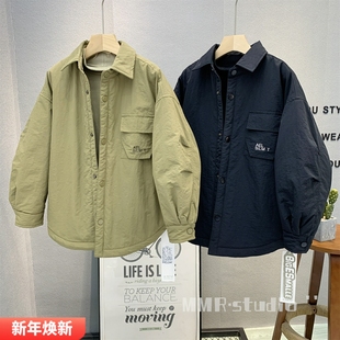 夹克衫 男女童洋气时尚 潮3755 中大童夹棉外套2025冬款 大E小e童装