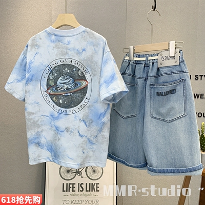 大E小e中大童晕染短袖T恤夏款潮