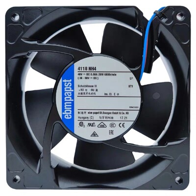papst德国ebmpapst 4118NH4 48V 28W12CM 12038 变频器散热风扇