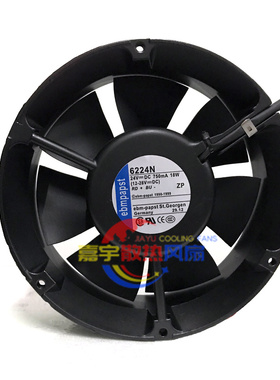 原装德国ebmpapstTYP 6224N 24V 18W 17251 17cm全圆铝框直流风扇