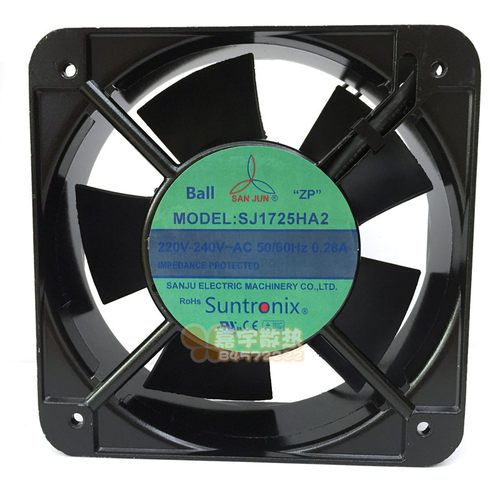 台湾三巨SJ1725HA2方形 AC220V双滚珠轴承风机 15050轴流散热风扇