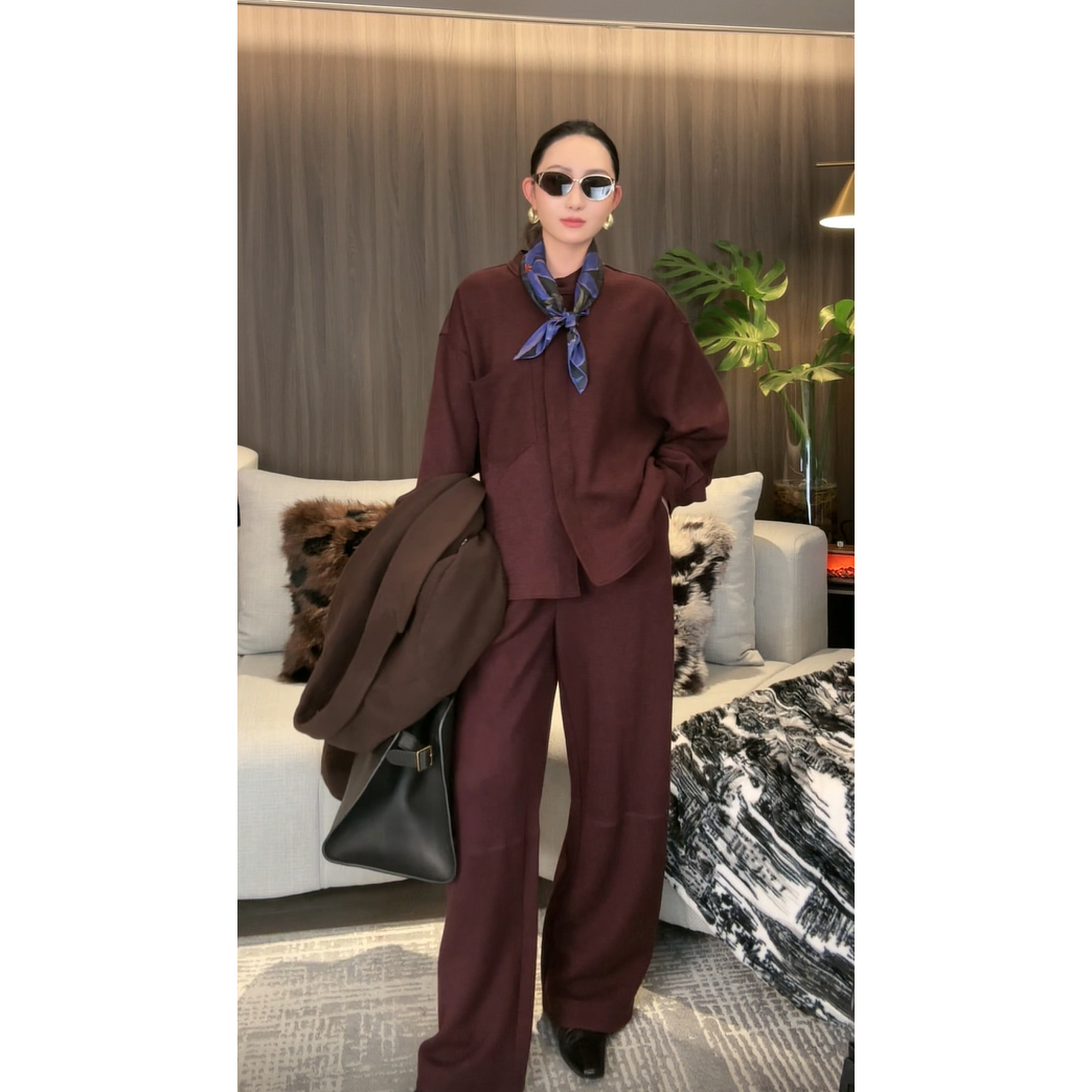 【DaFangLady张大方】加厚斜纹精仿羊毛套装