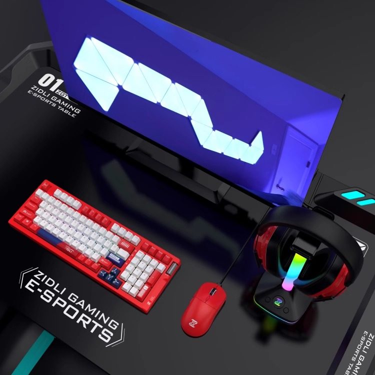 ZIDLI磁动力短键盘带数字 光轴台式通用机械键盘鼠标耳机套装防水