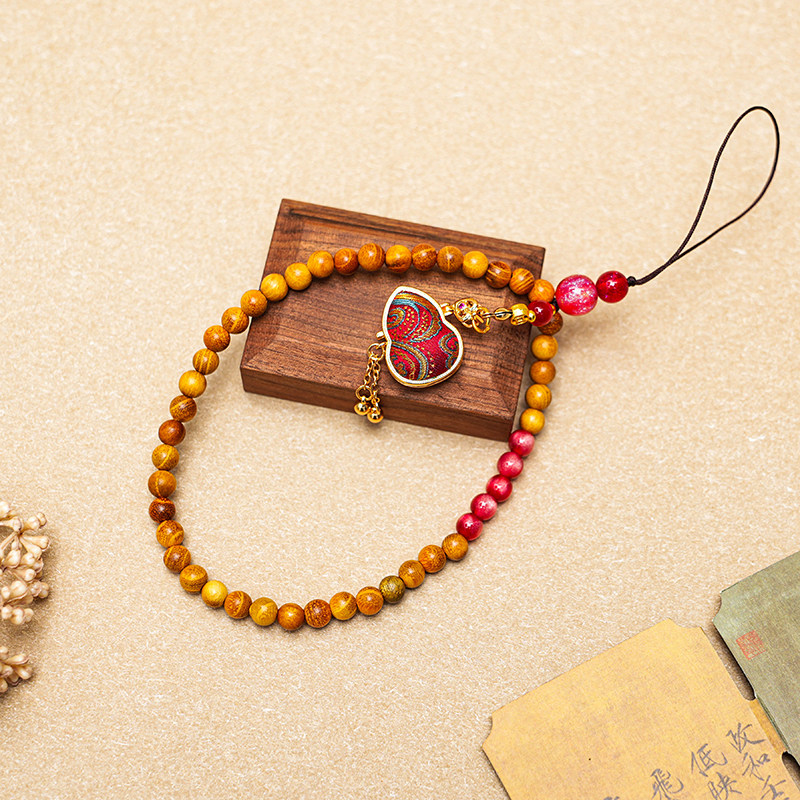 葫芦串珠宋锦古风手机链手机挂绳相机链手腕绳挂链挂饰手提防丢