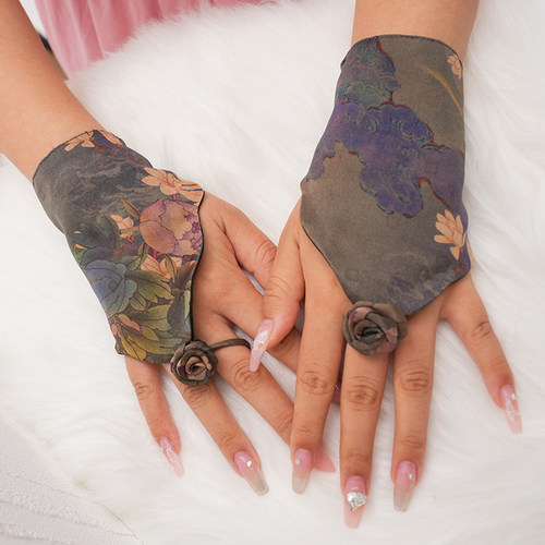 香云纱真丝遮斑遮疤手套