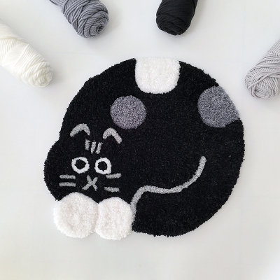 戳戳绣手工DIY黑猫地毯材料包