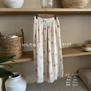 TheWén 夏季新款时尚百搭休闲简约设计刺绣休闲裤 A1147