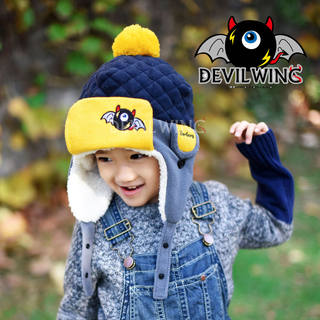 Devilwing小恶魔儿童帽子冬季加绒韩版男女孩可爱护耳帽雷锋帽潮