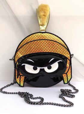 卡通兔八哥乐一通火星人马文斜挎包 链条包 镭射漆皮单肩包