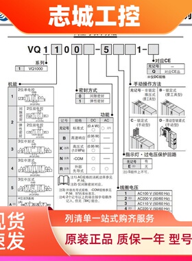 SMC电磁阀VQC1201N VQ1100N/1101/1200/1A01/1B/2200/2201N-51-5