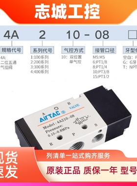 现货原装 亚德客 两位五通 气控阀 4A110-06 4A11006 AirTAC