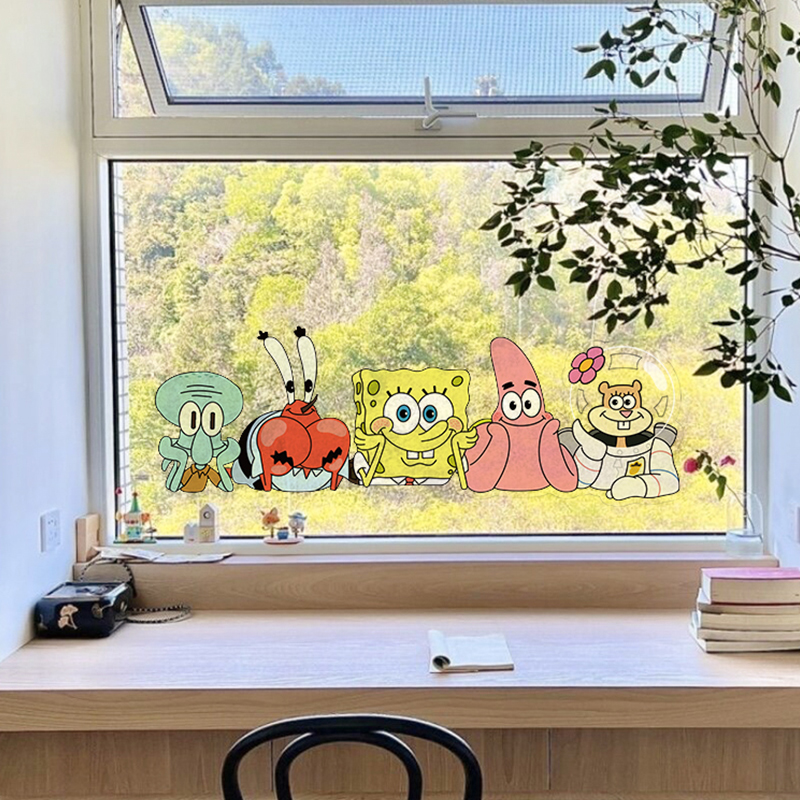 卡通海绵宝宝窗户玻璃贴纸