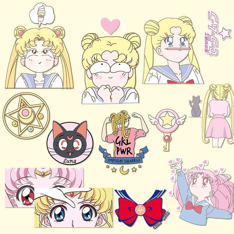 防水美少女战士卡通可爱风贴纸