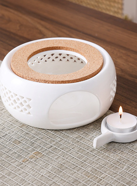 蜡烛温茶炉花茶暖茶炉煮茶壶陶瓷底座加热保温酒店餐厅玻璃花茶壶