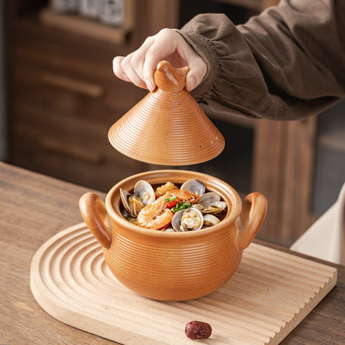 迷你小号一人食砂锅干烧不裂家用陶瓷砂锅耐高温宝宝辅食锅塔吉锅