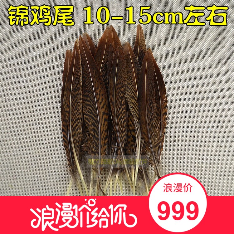 diy锦鸡尾饰品羽毛野鸡毛京剧戏曲翎子胸花头饰狂欢节羽毛10-15cm