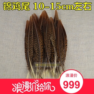 diy锦鸡尾饰品羽毛野鸡毛京剧戏曲翎子胸花头饰狂欢节羽毛10-15cm