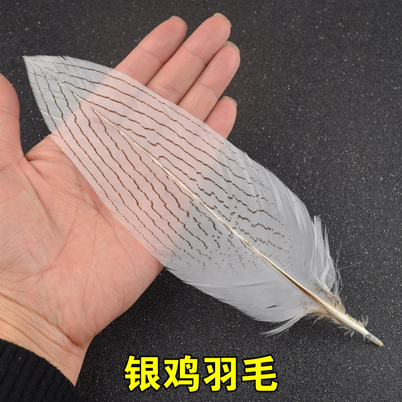 diy手工创意羽毛银鸡毛服装装饰配件印第安人头饰羽毛羽毛笔材料