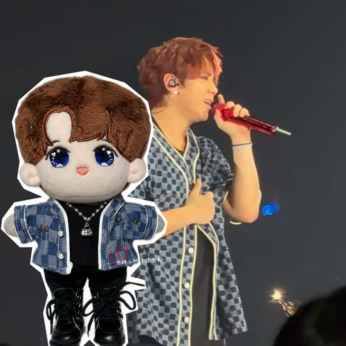 20cm现货Mirror姜濤演唱會海報同款牛仔衣套裝公仔衫明星同款