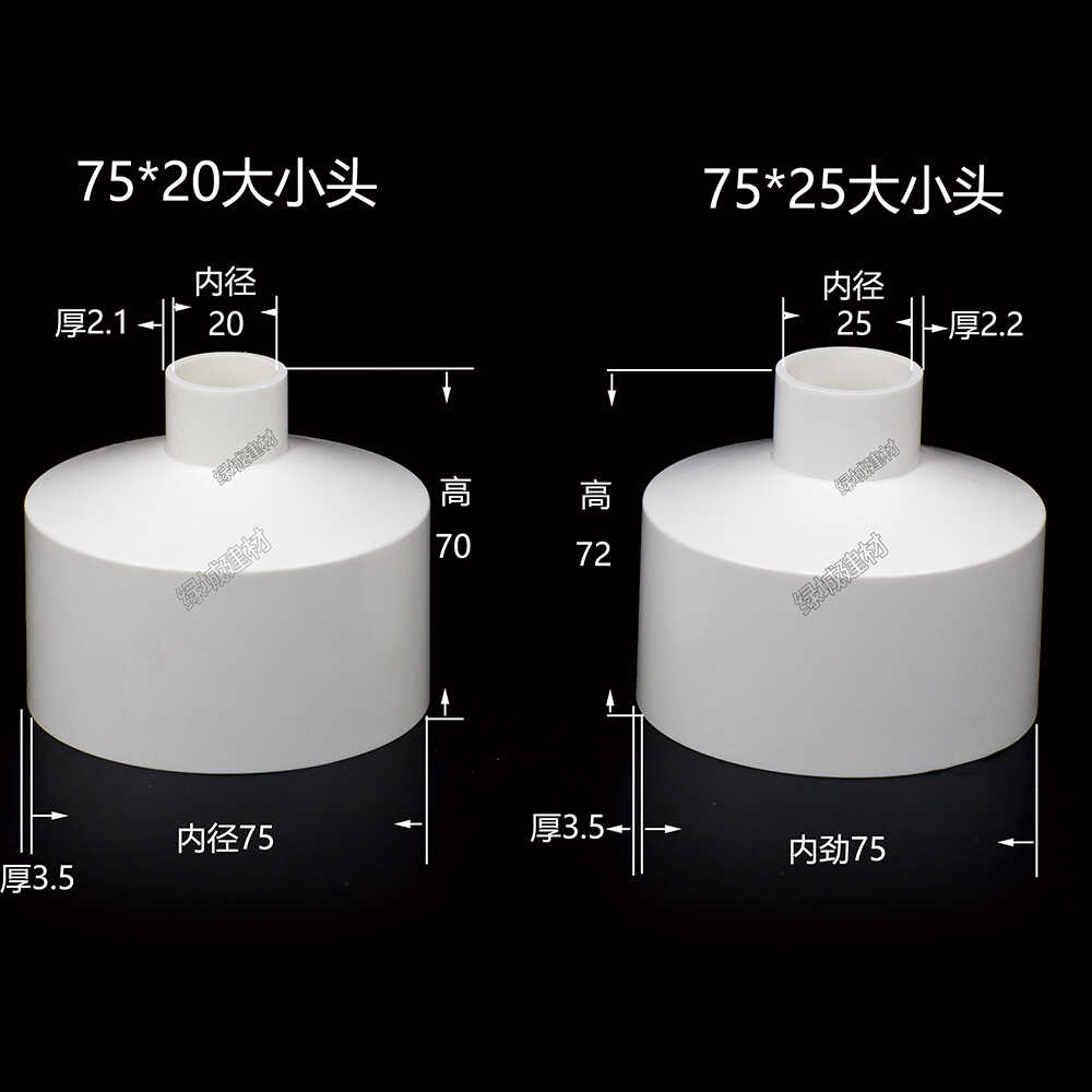 UPVC75变20  75变25给水大小头变径异径直接 接头管接 基础建材 水管配件 原图主图