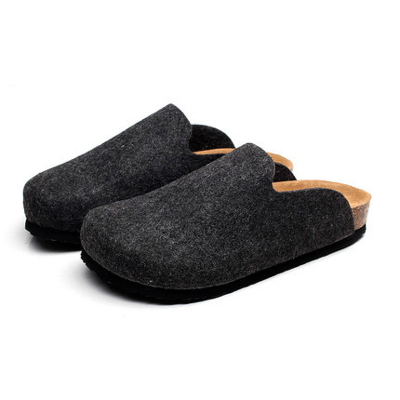 2023日系软木舒适男女毛毡鞋情侣勃肯鞋包头拖鞋懒人鞋大码凉拖男