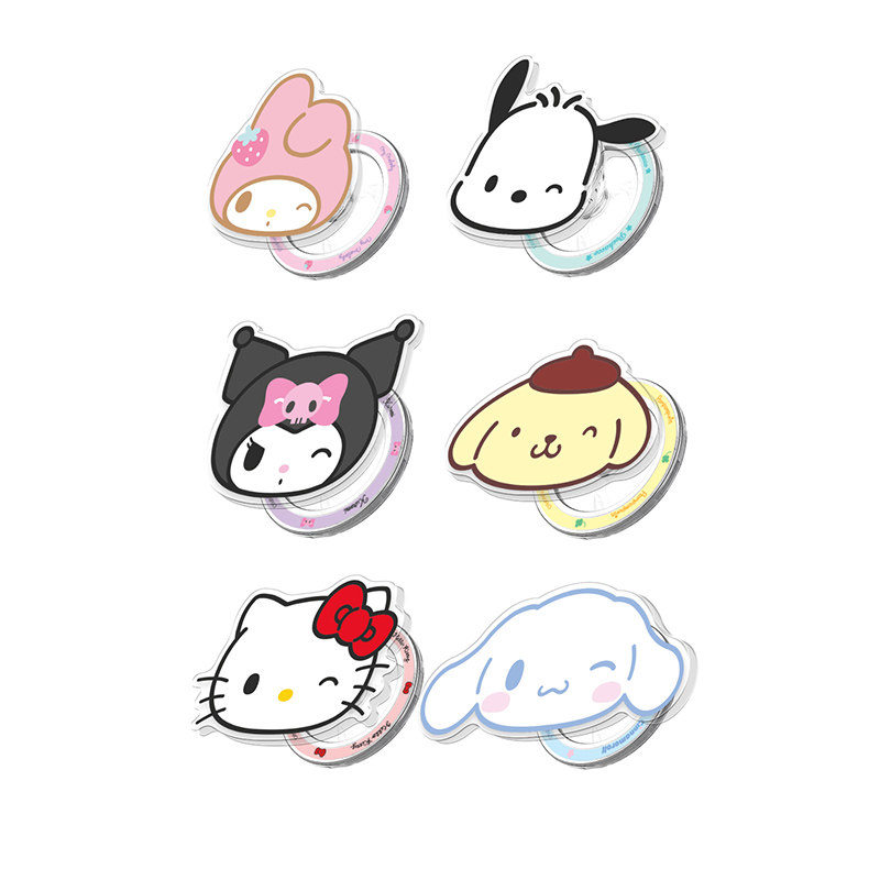 三丽鸥凯蒂猫美乐蒂玉桂狗库洛米卡通可爱手机壳引磁片磁吸支架