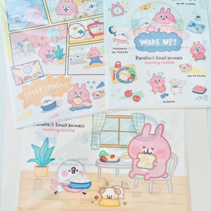 卡娜赫拉kanahei日本正版限定可爱兔兔试卷办公a4文件资料收集夹