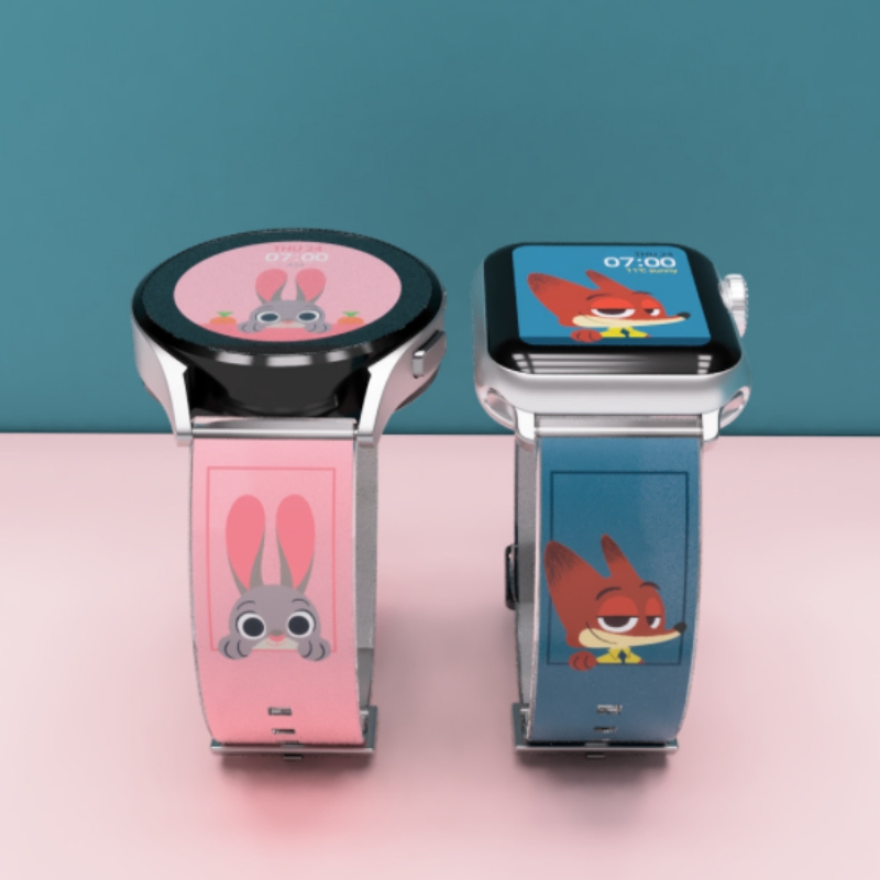 迪士尼史迪仔奇奇蒂蒂苹果表带适用于applewatch98替换硅胶手表带