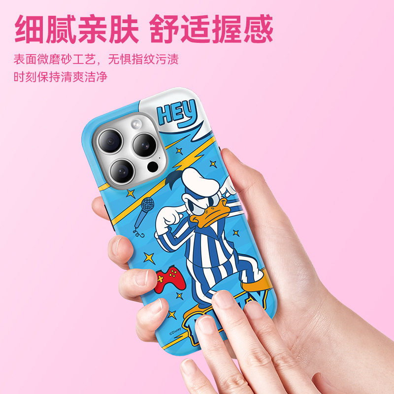 迪士尼米奇米妮唐老鸭黛西条纹适用苹果iPhone16promax手机壳17pro双层防摔15pro二合一菲林壳14pro保护套