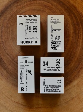 现货日本YOHAKU余白手帐印章木制用印素材复古小清新风vol.1单枚