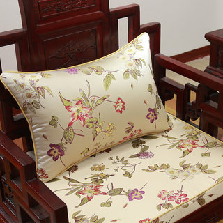 定做中式红木沙发垫布艺加厚古典实木家具加厚圈椅带靠垫椅垫坐垫