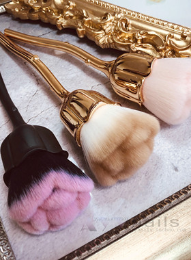 现货rednails美甲工具蔷薇花造型粉尘刷 除尘刷 清洁刷 日系风