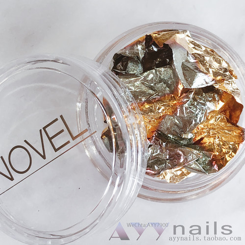 金箔烟熏色服帖美甲饰品现货日本