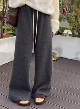 1031/25193 秋冬磨毛柔软弹力休闲宽松显瘦拖地长裤